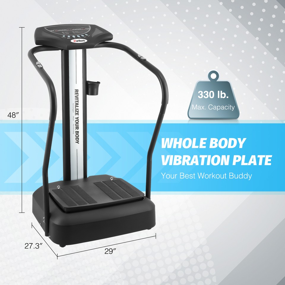 ZELUS Whole Body Vibration Plate 500W Exercise Platform Machine with 99
