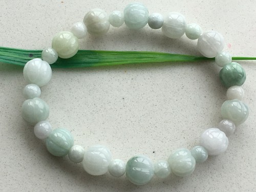 10mm Certified Natural A Grade Jadeite Carving pumpkin bead jade Bracelet 0806 - Picture 10 of 12