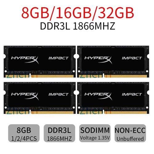 Per HyperX Impact 32GB 16GB 8GB DDR3L PC3L-14900S 1.35V 1866MHz Laptop RAM IT - Picture 1 of 14