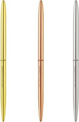 Rotate Metal Ball Pens, 1.0mm Medium Point, Black Color Ink, 3-Count