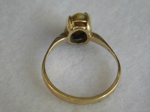 14K YELLOW GOLD LADIES CATEYE RING SIZE 7 2.25 GRAMS L25 - Picture 3 of 7
