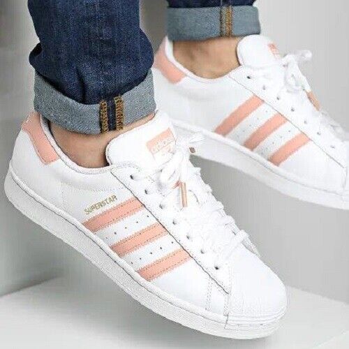 ADIDAS ORIGINAL SUPERSTAR SNEAKER TURNSCHUH SPORT HERREN SCHUHE GR. 9 WEISS/PFIRSICH NEU - Bild 12 von 12