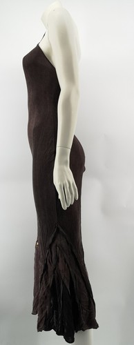 Roberto Cavalli Women's Brown Embroidered Halter Bodycon Dress Size IT 46 - Used - Picture 4 of 9