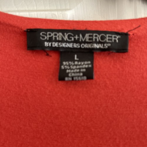 Cardigan Spring Mercer Women's Large Coral Orange Stretch Cardigan - Picture 3 of 7
