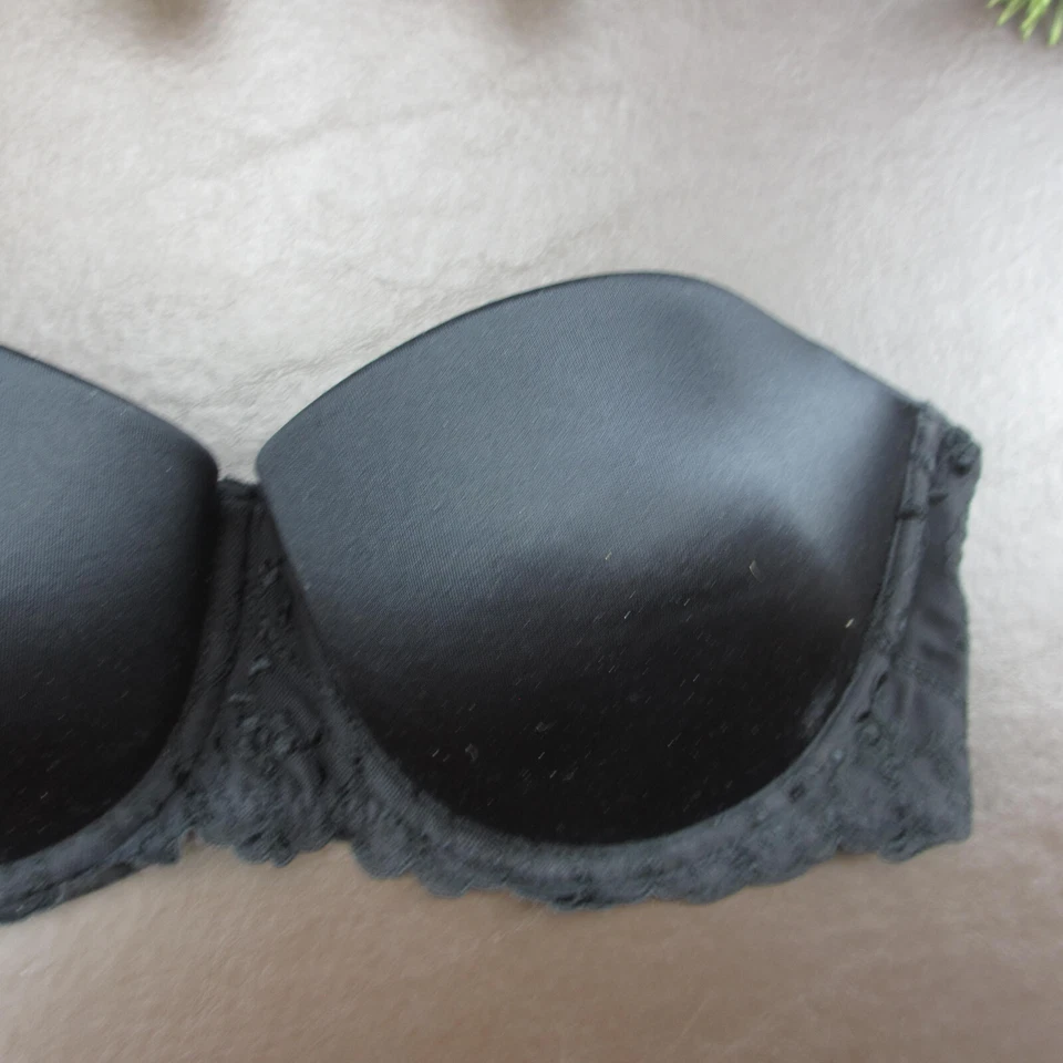 Sujetador Wonderbra 36C negro sin tirantes acolchado con aros cierre ajustable trasero Foto 4 de 4