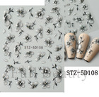 Relief Laser Glitter Flower Nail Art Sticker 5D Embossed Self Adhesive Diy Nh27