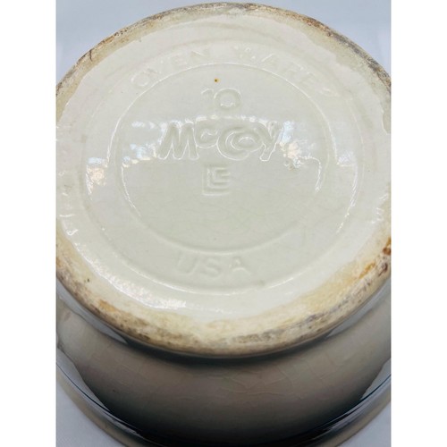 Cuenco mezclador de gres vintage McCoy Nelson a rayas rosa y azul 10 pulgadas - Imagen 4 de 6