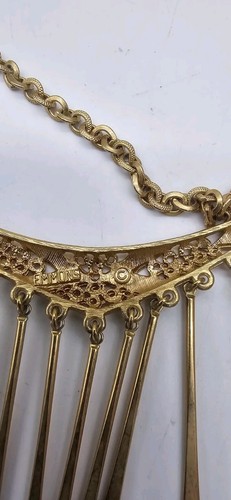 Vintage Emmons Filigree Choker With Dangles Floral Statement Adjustable - Picture 9 of 9