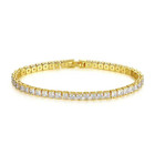 Gold Plated Tennis Bracelet With Cubic Zirconia Unisex Hip Hop Jewelry Women Men