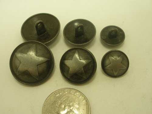 Nuevos lotes de botones de estrella de latón antiguo de metal militar talla 5/8 (#G1) - Imagen 7 de 12