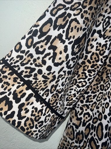 Chico’s Reversible Status to Animal Print Duster Jacket Size 1 M 8/10 Longline - Picture 8 of 10