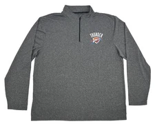 Oklahoma City Thunder Shirt Men's XXL 2XL Gray UNK 1/4 Zip Pullover NBA NEW