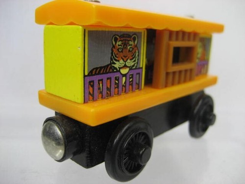 Vtg 2003 Zoo Car Thomas & Friends Sliding Door Wooden Train Tiger Monkey Lion - Picture 7 of 10