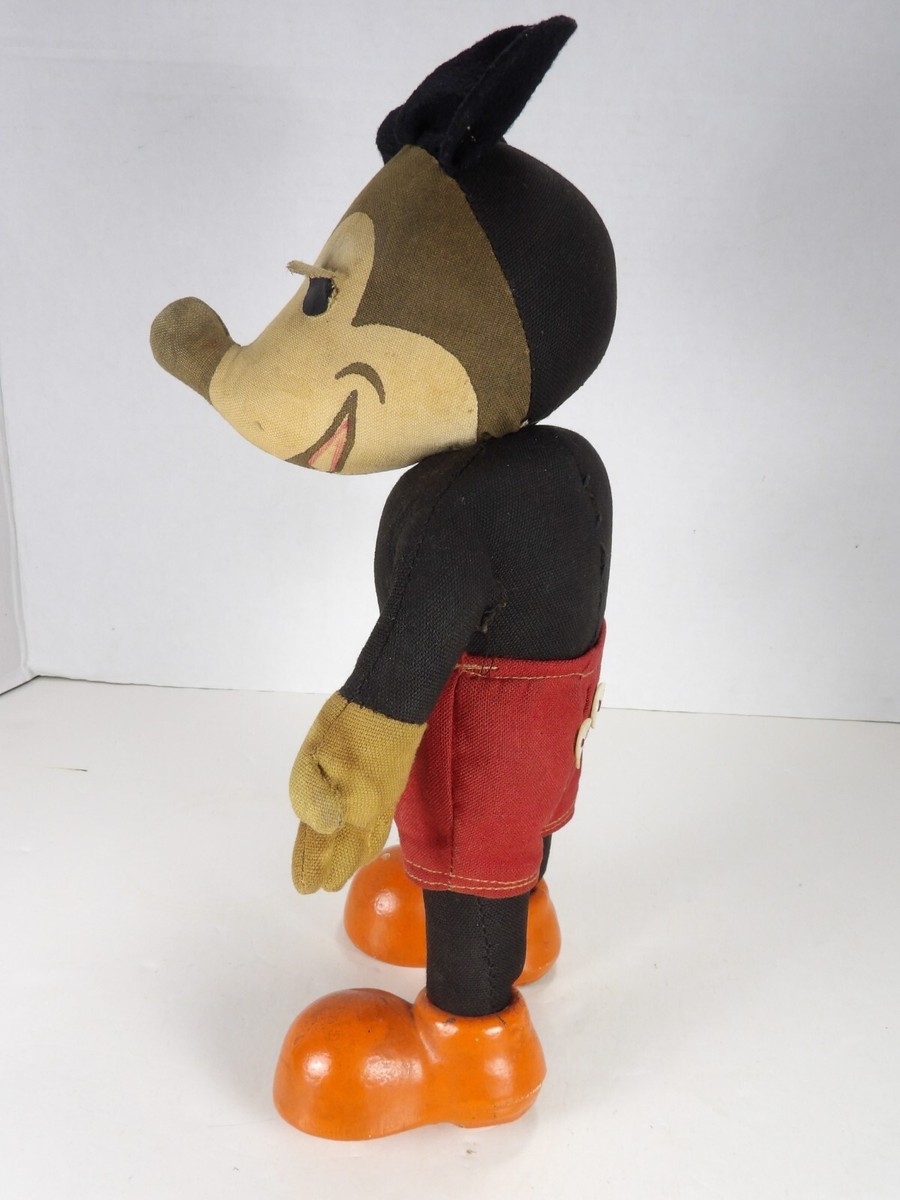 Vtg 1930s Walt Disney Mickey Mouse Knickerbocker Plush