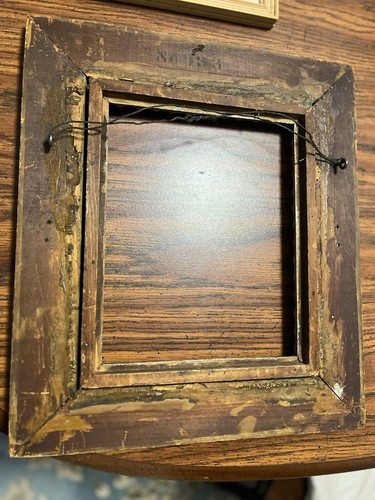 Antique gold gesso frame 13 3/4 X 15 3/4 Center Opening 7.5 X 9.5 - Picture 7 of 10