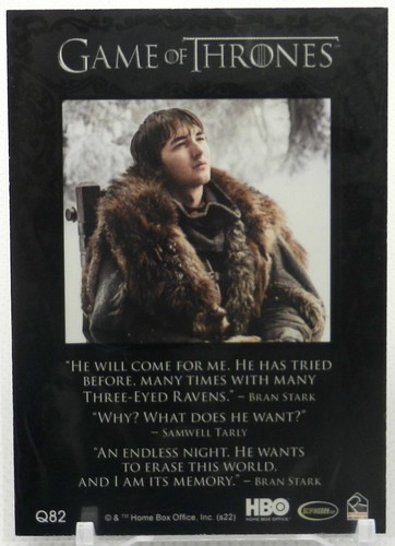 Zitatkarte GOT Karte Q82, 2022 Rittenhouse Game of Thrones komplette Serie Vol. 2 - Bild 2 von 2
