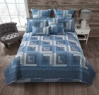 Virah Bella - Montana Cabin Blue - Lightweight Reversible Quilt Set