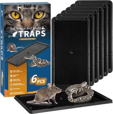 LULUCATCH Mouse Traps, 6 Pack Large Glue Traps Mouse Traps Indoor for Home, Pre-