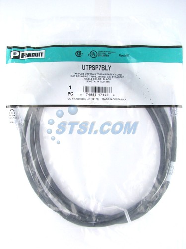 Cable/cable de conexión modular de red Panduit UTPSP7BLY Cat6, 7 pies negro NUEVO ~STSI - Imagen 2 de 4