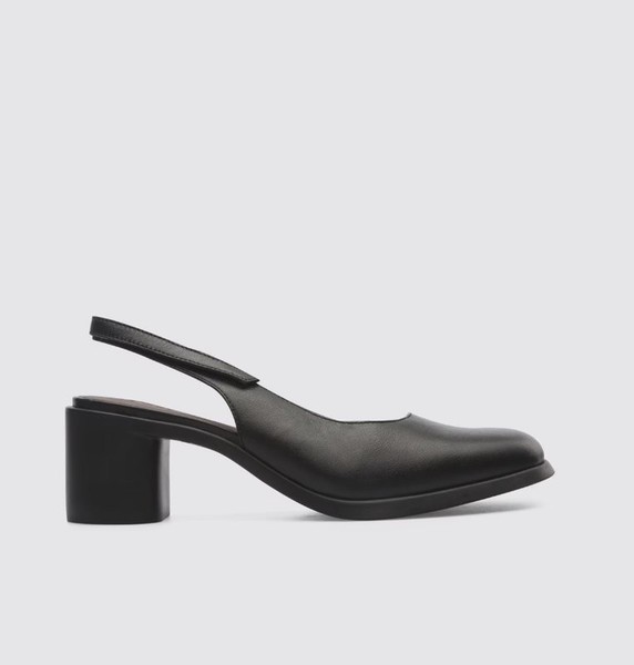 Women Camper Heels Black Leather 37