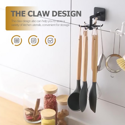 4 Stück Unterschrank Utensilienhalter drehbar Utensilienhalter Susan Haken - Bild 9 von 12