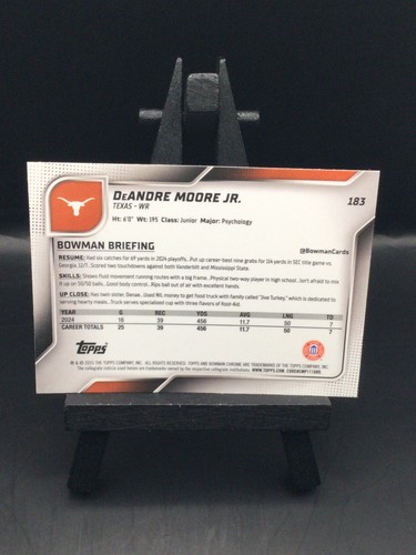 2025 Bowman University Chrome - DeAndre Moore Jr. #183 X-Fractor (1st) Texas - Bild 2 von 2