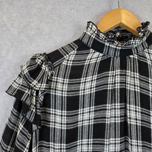 Morrison Dress Womens Size 1 Black And White Check Wool Blend Lightweight Belt - Picture 4 of 11
