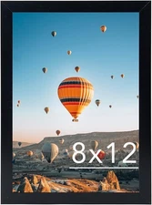 JCJMY 8x12 Picture Frame Black for Wall Hanging or Tabletop, Wall Mounting Ho...