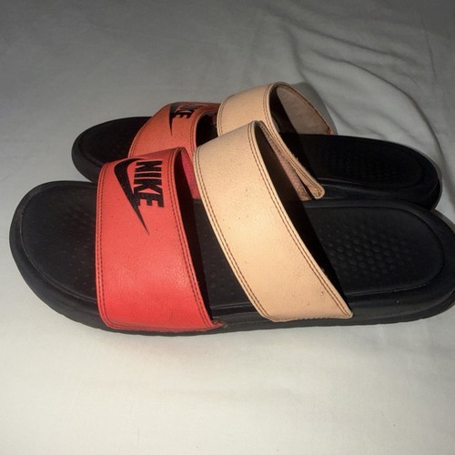 Nike Womens Benassi Duo Ultra Leather Slides Sandals 819717-602 Sz 10 Gently Use - Picture 13 of 24