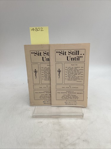 1940s Sit Still Until 1st Ed Chas. E. Cowan Oriental Missionary Society Japan
