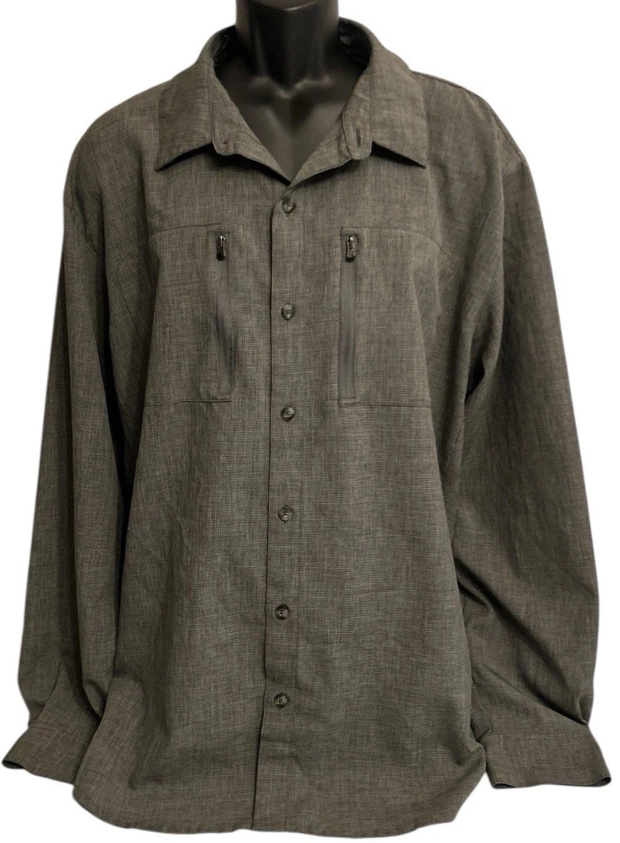 Magellan Outdoors Shirt Mens Sz 2XL Moisture Wick Fishing Button Up Long Sleeve