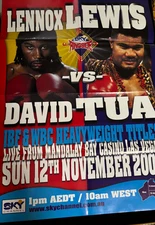 Lennox Lewis v David Tua IBF & WBC Heavy Weight Titles Fight Sky Channel Poster