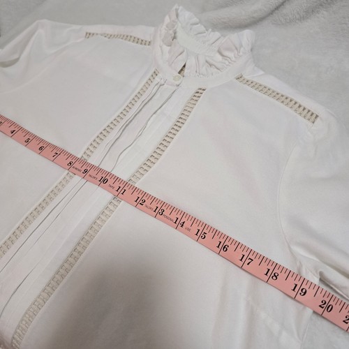 SEZANE MARGUERITE IVORY WHITE BLOUSE SHIRT SIZE 38 US 6 ASO Kate Middleton - Picture 10 of 14