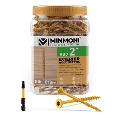 #8 x 2'' Wood Screws (5 lb Box), Trox Flat-Head Exterior Deck Screws 610pcs, ...