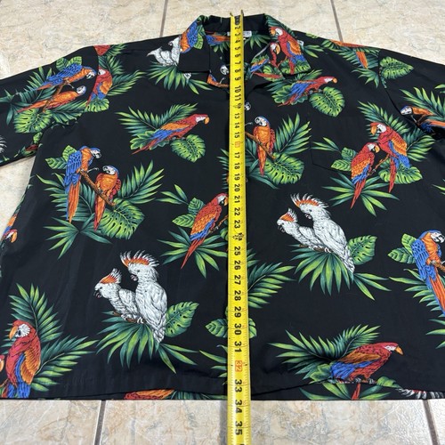 Camicia hawaiana vintage Paradise Found uomo 4XL Tropical Magnum PI pappagalli - Foto 6 di 8