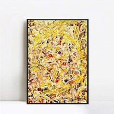 Framed Canvas Giclee Print Shimmering Substance by Jackson Pollock Home Decor