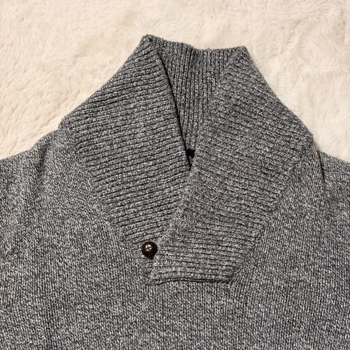 Banana Republic Sweater Mens XL Gray Cable Knit Shawl Collar - Picture 2 of 7