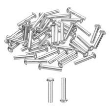 30Pcs Brazier Head Solid Aluminum Rivets, M4 x 20mm Tubular Rivets