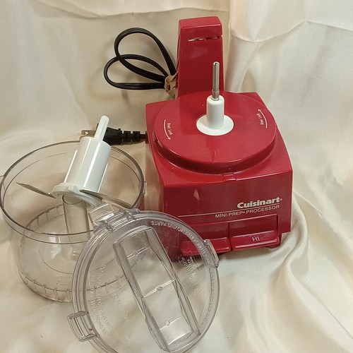 Vintage Red Cuisinart Mini-Prep Food Processor Model DLC-194TX Tested - Picture 12 of 15