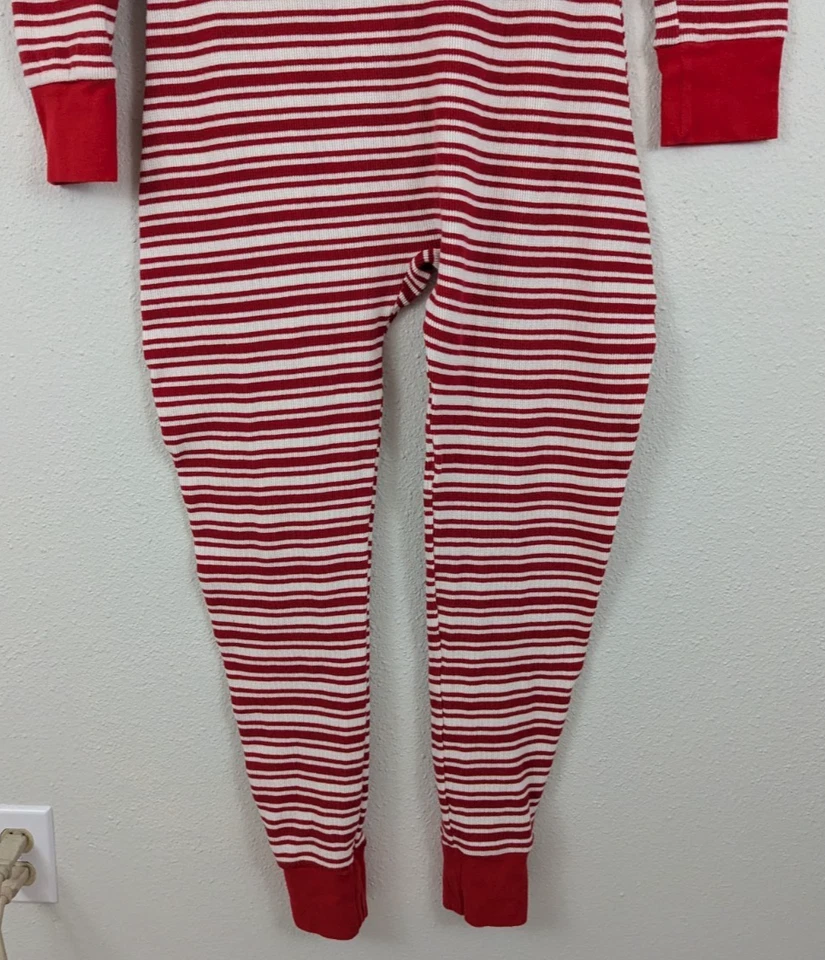 ROSA Victoria's Secret Talla L Térmico Una Pieza Pijama Rojo Blanco Rayas Tejido 0531 Foto 3 de 4