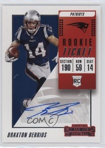 2018 Panini Contenders Rookie Ticket Auto Braxton Berrios #191 Rookie Auto RC