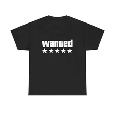 Wanted Five Stars GTA Graphic T Shirt NEW ADULT
