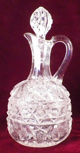 Bryce Higbee Cruet 10 Pointed Star Clear Glass Orig Stopper EAPG Antique 1906 - Picture 10 of 16