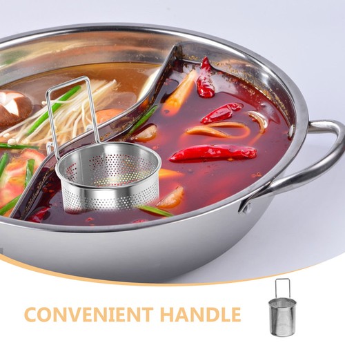 2pcs Metal Strainer Basket With Hook Fine Mesh For Noodle Pasta And Dumplings - Picture 12 of 12