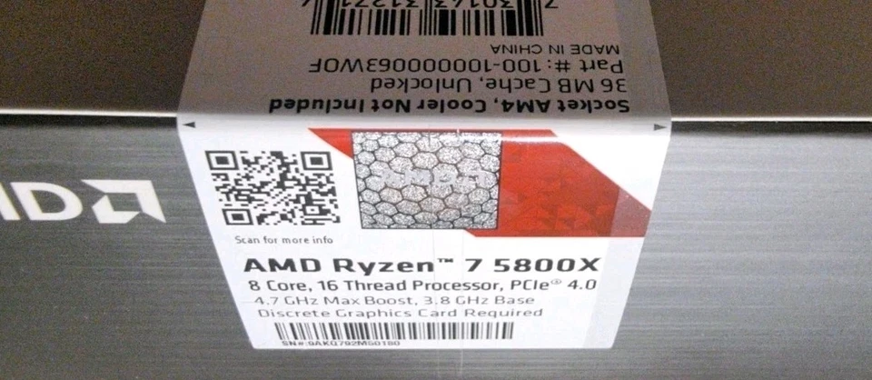 Processore Ryzen 7 5800X (8 Cores/16 Threads, 105W DTP, AM4 Socket, 36 MB Cache - Immagine 4 di 4