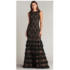 NWT Tadashi Shoji Aniyah Tiered Embroidered Tulle Gown size 10