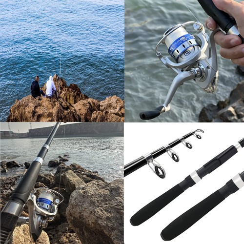 Fishing Pole Combo Set,2.1m/6.89ft 2PCS Collapsible Rods 2PCS Spinning Reels ... - Picture 6 of 8