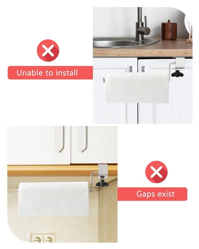 Paper Towel Holder Under Cabinet for Kitchen, Adjustable Clip Under Counter S... - Picture 8 of 8