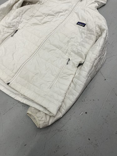 Patagonia Nano Puff Hoody Womens Medium White Jacket Full Zip Quilted PrimaLoft - Picture 4 of 12