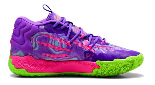 Puma LaMelo Ball MB03 Basketball Shoes~Toxic~Mens 12~Purple/Green/Pink~378916-01 - Picture 3 of 7